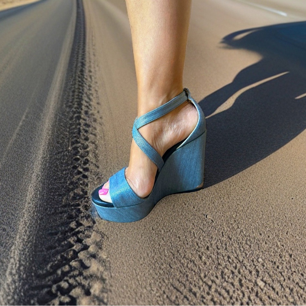 Jimmy Choo Denim Wedges